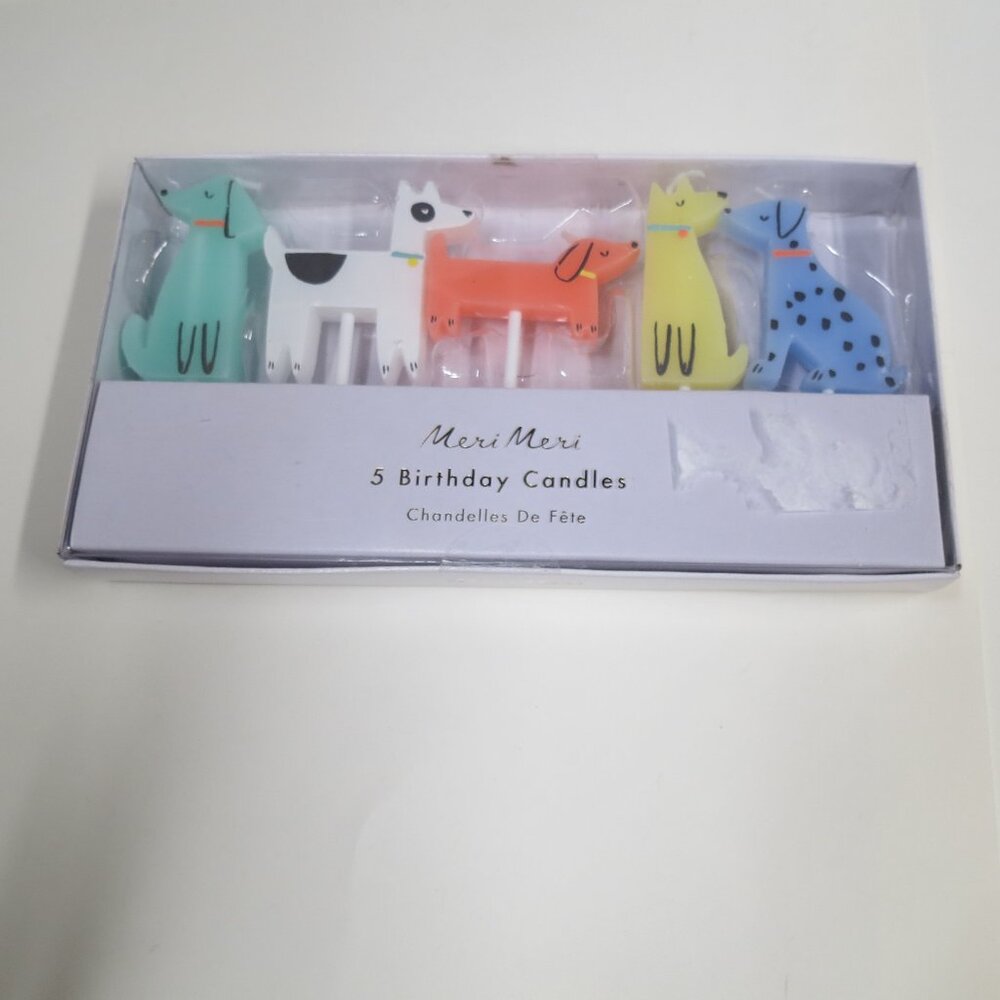 Dog shaped Birthday Candles Set NWT
